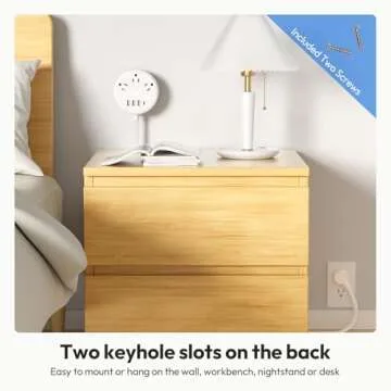 2 Pack Travel Power Strip, NTONPOWER Flat Plug Power Strip with USB, 3 Outlet 4 USB Desktop Charging Station with 5ft Power Cord Wall Mount for Cruise, Travel, Hotel, Nightstand and Office, White