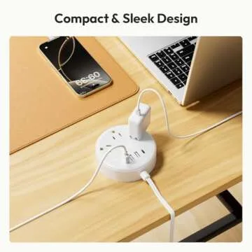 2 Pack Travel Power Strip, NTONPOWER Flat Plug Power Strip with USB, 3 Outlet 4 USB Desktop Charging Station with 5ft Power Cord Wall Mount for Cruise, Travel, Hotel, Nightstand and Office, White