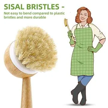 Eco-Friendly Bamboo Dish Brush with Durable Bristles