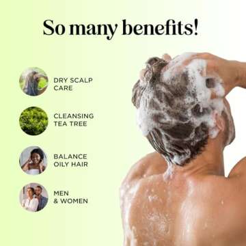 Clarifying Shampoo for Build Up & Oily Hair - Tea Tree Shampoo for Men and Women with Rosemary Essential Oil for Oily Hair and Scalp - Color Safe Vegan Sulfate Silicone & Paraben Free (8 Fl Oz)