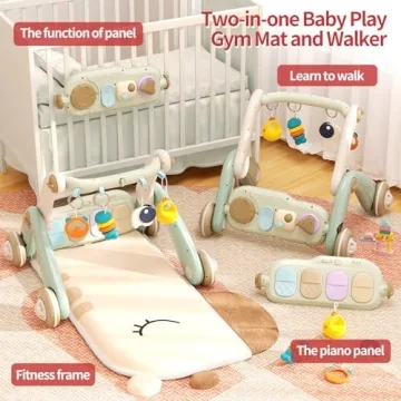 Jovow 2 in 1 Baby Gym & Walker for 0-24 Months