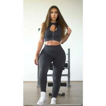 OLCHEE Women's Workout Sets - Seamless Leggings & Top