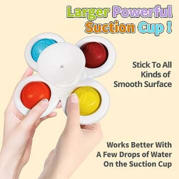 ALASOU 3PCS Pop Suction Cup Spinner Toys for 1 Year Old Boy Girl|Novelty Spinning Tops Toddler Toys ...