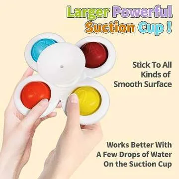 ALASOU 3PCS Pop Suction Cup Spinner Toys for 1 Year Old Boy Girl|Novelty Spinning Tops Toddler Toys ...