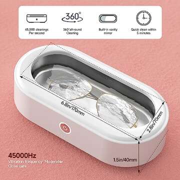 MANKIW Ultrasonic Cleaner Jewelry Cleaner, Portable Professional jewelry Cleaner Ultrasonic Machine ...