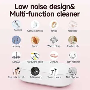 MANKIW Ultrasonic Cleaner Jewelry Cleaner, Portable Professional jewelry Cleaner Ultrasonic Machine with Stainless Steel Tank for Jewelry Eyeglasses Watches Shaver Heads(White)