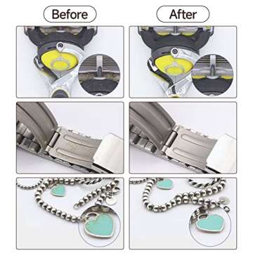 MANKIW Ultrasonic Cleaner Jewelry Cleaner, Portable Professional jewelry Cleaner Ultrasonic Machine with Stainless Steel Tank for Jewelry Eyeglasses Watches Shaver Heads(White)