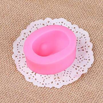 Tikkii Silicone Cake Mold Cute 3D Baby Girl Face Shaped Chocolate Mould DIY Fondant Decorations