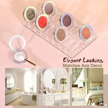 Luxspire Acrylic Eyeshadow Organizer, Makeup Drawer Organizer 16 Space Cosmetic Makeup Organizer for Pots, Eyeshadows, Mini Highlighter Blush Display Storage Case Beauty Care Holder Container - Clear