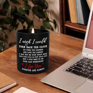 Valentines Day Gifts for Her, Him, Couple, Men, Women - Anniversary, Valentines Candle, Birthday Gifts for Boyfriend, Girlfriend, Husband, Wife - Vanilla Lavender Scented Candles 10 oz