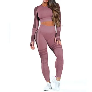 Hotexy Women's Seamless Yoga Leggings and Top Set