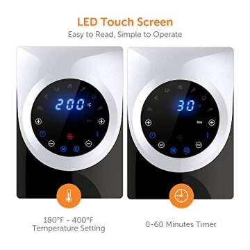 Innsky 6.3 Qt Air Fryer( 32 Main Recipes &Grilling Rack Included), 1700W Electric Hot Air Fryers Xl Oven Oilless Cooker, Led Digital Touchscreen, Auto Shut Off, 7 Cooking Presets, & Nonstick Basket