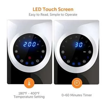 Innsky 6.3 Qt Air Fryer( 32 Main Recipes &Grilling Rack Included), 1700W Electric Hot Air Fryers Xl Oven Oilless Cooker, Led Digital Touchscreen, Auto Shut Off, 7 Cooking Presets, & Nonstick Basket