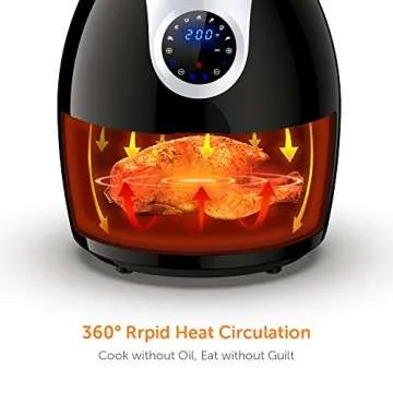 Innsky 6.3 Qt Air Fryer( 32 Main Recipes &Grilling Rack Included), 1700W Electric Hot Air Fryers Xl Oven Oilless Cooker, Led Digital Touchscreen, Auto Shut Off, 7 Cooking Presets, & Nonstick Basket