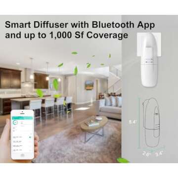 Smart Waterless Aromatherapy Essential Oil Diffuser, Professional Portable Scent Air Machine, Waterl...