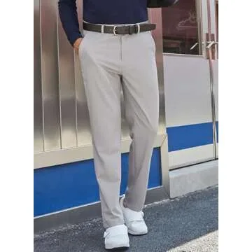 JMIERR Mens Golf Pants Slim Fit Stretch Dress Pants Running Travel Casual Pants for Men with Pockets Light Gray