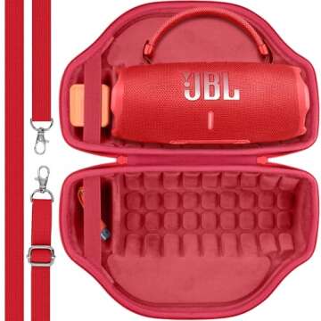 co2CREA Case for JBL Charge 6 Waterproof Portable Bluetooth Speaker, Hard Travel Bag with Detachable...