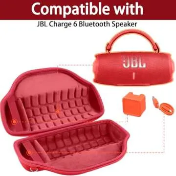 co2CREA JBL Charge 6 Waterproof Hard Case for Travel