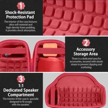 co2CREA JBL Charge 6 Waterproof Hard Case for Travel