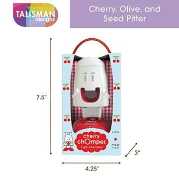 Talisman Designs Cherry Pitter | Family Friendly Kitchen Tools | Fun & Functional Cherry Chomper | Olive & Cherry Seed Picker for Kids | Gift Item