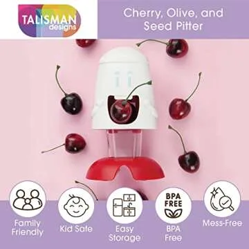 Talisman Designs Cherry Pitter | Family Friendly Kitchen Tools | Fun & Functional Cherry Chomper | Olive & Cherry Seed Picker for Kids | Gift Item