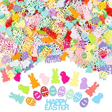 1500 PCS Easter Confetti - Rabbit, Egg & Chicken Shape Decor for Celebrations