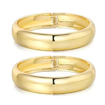Stylish Zocare Gold Cuff Bangles for Women - Set of 2