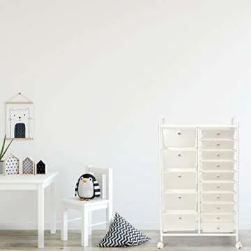 Seville Classics 10-Drawer Multipurpose Mobile Rolling Utility Storage Organizer with Tray Cart