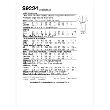 Simplicity SS9224H5 Misses' Asymmetric Wrap Dress Sewing Pattern Kit by Mimi G Style, Design Code S9...