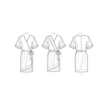 Simplicity SS9224H5 Asymmetric Wrap Dress Pattern Kit