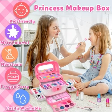 Kids Makeup Kit - 58 Pcs Washable Fun for Girls