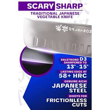 Dalstrong Nakiri Knife - 6 inch - Phantom Series - Japanese High-Carbon AUS8 Steel - Pakkawood Handl...