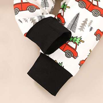 YOUNGER TREE Christmas 3Pcs Set Cute Newborn Infant Baby Boy Girl Clothes Romper Tops +Long Pants Outfit (18-24 Months, White)