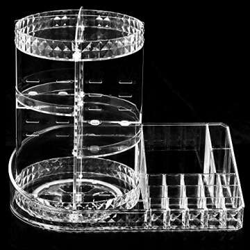 HATOLDLIY Rotating Adjustable Makeup Organizer - Clear