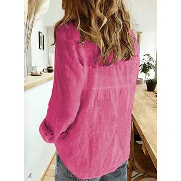 Chic Astylish Women V Neck Collared Shirt for All Seasons