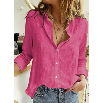 Chic Astylish Women V Neck Collared Shirt for All Seasons