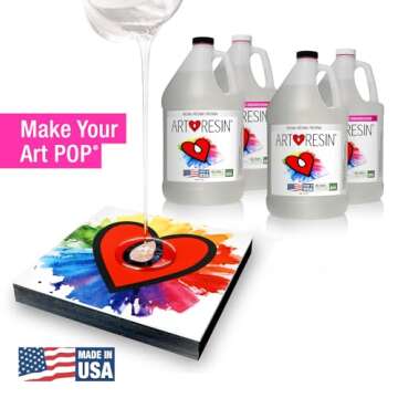 ArtResin - Epoxy Resin - Clear - Non-Toxic - 4 gal (2 gal resin + 2 gal hardener) (15.14L)