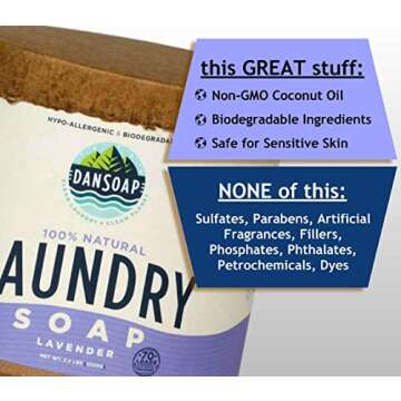 DanSoap Powdered Laundry Soap | All Natural, Zero Waste | Lavender (70 Washes)