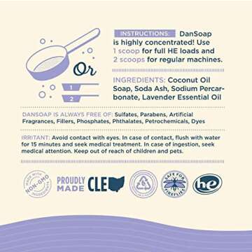 DanSoap Powdered Laundry Soap | All Natural, Zero Waste | Lavender (70 Washes)