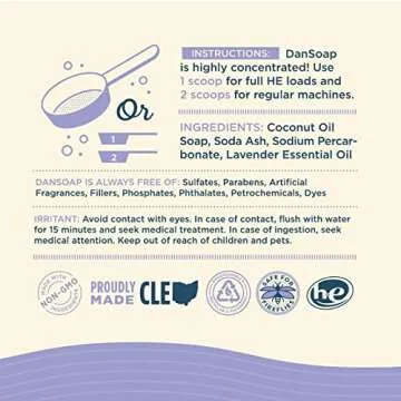 DanSoap Powdered Laundry Soap | All Natural, Zero Waste | Lavender (70 Washes)