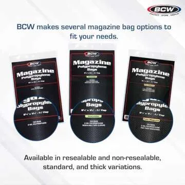BCW Magazine Bags - 1 Pack of 100 | Acid-Free, Crystal Clear Polypropylene Sleeves for Archival-Quality Storage of Collectible Magazines | Protect and Showcase Your Valuable Comic Book Collection
