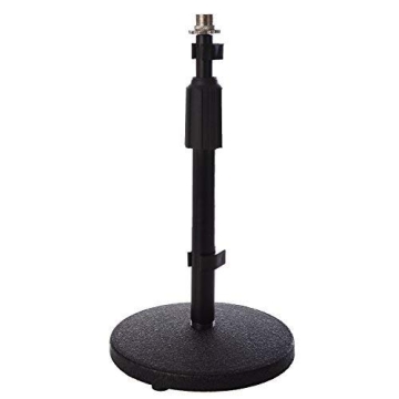 LyxPro Desktop Microphone Stand - 9"-14" Adjustable Height Desk Mic Holder - Weighted Cast Iron Base...