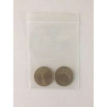 2''x 3'', (Pack of 100) Small Clear Poly Zipper Bags 2 Mil Reclosable Zipper Lock Storage Plastic Bag for Jewelry, Candy