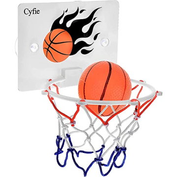 CYFIE Basketball Hoop Toddler, Bathtub Bath Toys for Office Desk Bathroom Slam Dunk Games, Suction C...