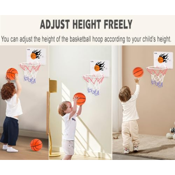 CYFIE Basketball Hoop Toddler, Bathtub Bath Toys for Office Desk Bathroom Slam Dunk Games, Suction Cup Basketball Hoop for Kids Girls Boys
