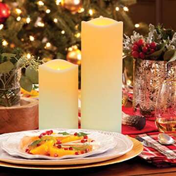 crowm Flickering Flameless Candles with Remote, Battery Operated Timer LED Votive Candles, Outdoor W...