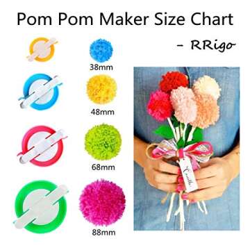 Pom Pom Maker Set - 4 Sizes for Creative Crafting Fun
