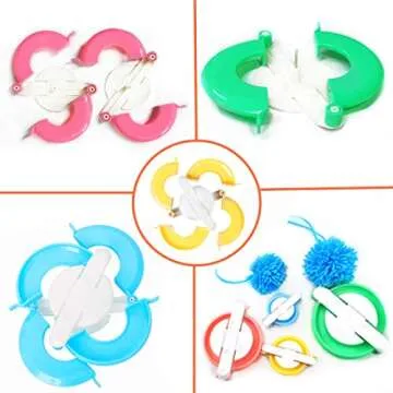 Pom Pom Maker Set - 4 Sizes for Creative Crafting Fun