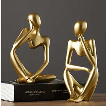 Asng Resin Thinker Style Abstract Sculpture for Home Decor