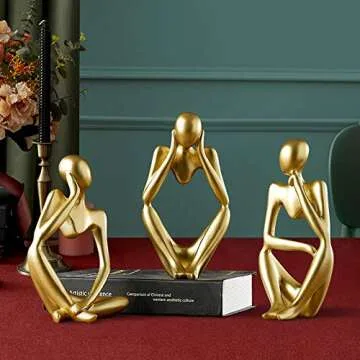 Asng Resin Thinker Style Abstract Sculpture for Home Decor